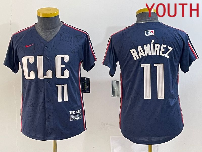 Youth Cleveland Indians 11 Ramirez Blue City Edition Nike 2024 MLB Jersey style 5